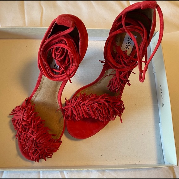 Steve Madden Shoes - Steve Madden Red Fringe Heels